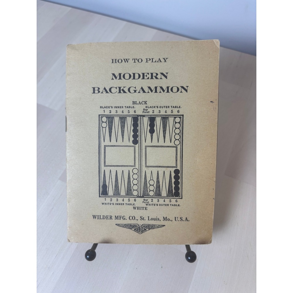 Vintage 1930 How To Play Modern Backgammon Rule Book Wilder Mfg Co St Louis